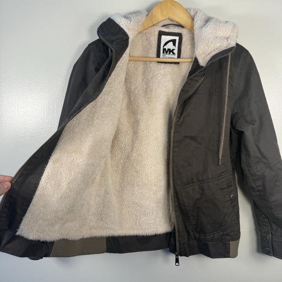 Mountain Khakis Army Green Sherpa Lined Canvas Jacket Women's Small Workwear - Picture 2 of 15